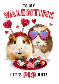 Pig Out Valentine's Day Card