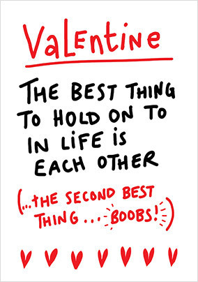Hold On To Valentine's Day Card