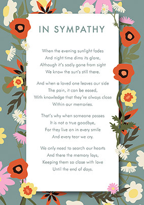 In Sympathy Poem Card