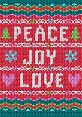 Peace Joy Love Christmas Card