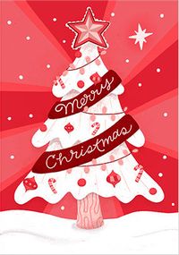 Festive White Tree Christmas Card