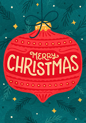 Merry Christmas Ornament Festive Card