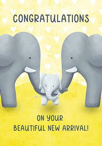 Tap to view Elephant New Arrival New Baby Card