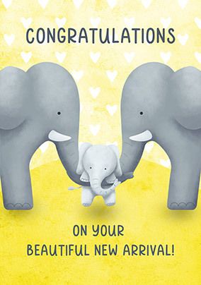Elephant New Arrival New Baby Card