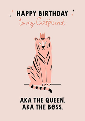 Girlfriend Aka Queen Boss Birthday Card