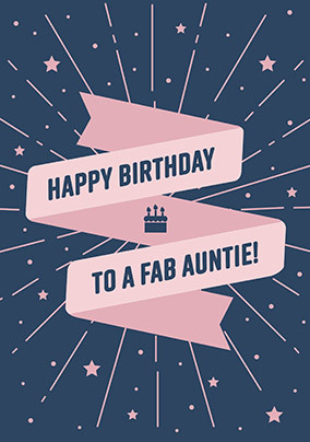 Fab Auntie Banner Birthday Card