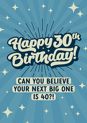 Stars 30TH Birthday Card