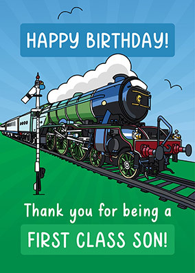 First Class Son Birthday Card