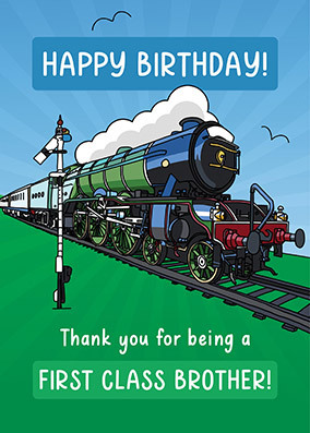 First Class Brother Birthday Card