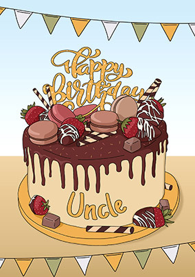 Cake Uncle Birthday Card