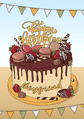 Cake Boyfriend Birthday Card