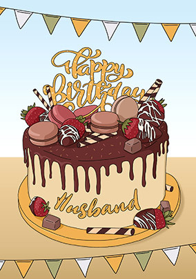 Cake Husband Birthday Card