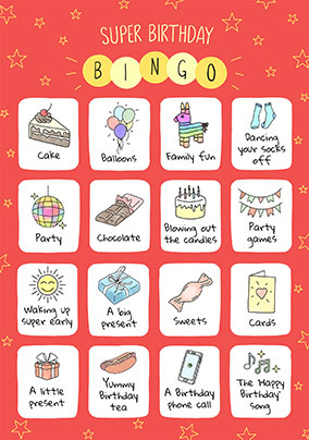 Super Bingo Birthday Card