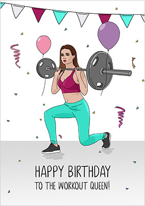 Workout Queen Birthday Card