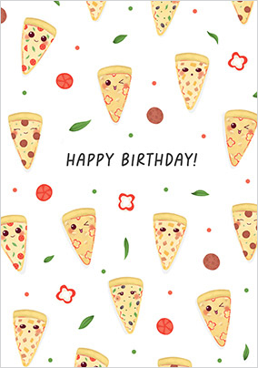 Pizza Party Birthday Card