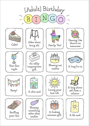 Adult Bingo Birthday Card