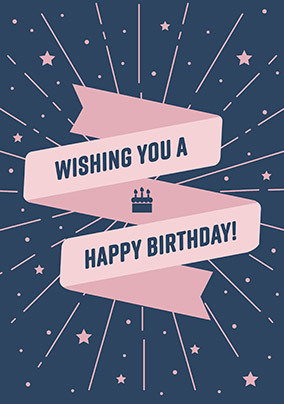 Wishing You a Happy Birthday Stars Card