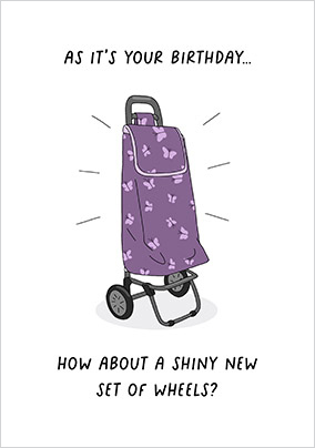 Shiny New Set of Wheels Birthday Card