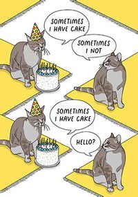 Cake and Cats Birthday Card
