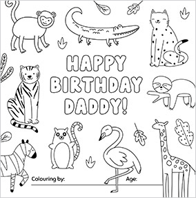 Daddy Animals Birthday Card