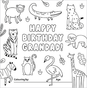 Grandad Animals Birthday Card