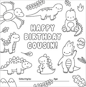 Cousin Dino Birthday Card