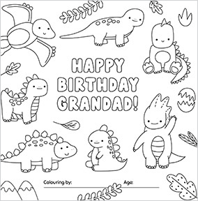 Dinos Grandad Birthday Card