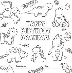 Dinos Grandad Birthday Card