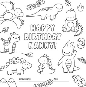 Dinos Nanny Birthday Card