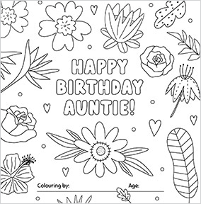 Auntie Flowers Birthday Card