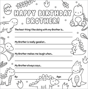Brother Dino Prompts Birthday Card