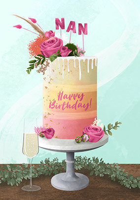 Nan Birthday Cake Card