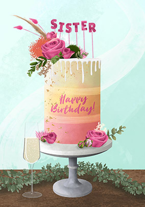 Birthday Cake Sister Card