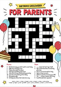 For Parents Word Search Birthday Card