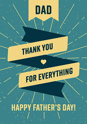 Thank You for Everything Dad Father's Day Card