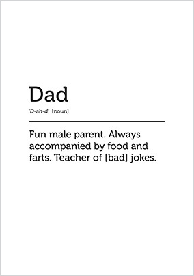 Dad Definition Father's Day Card