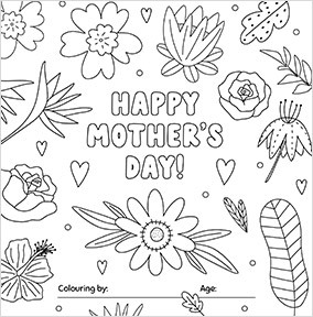 Colour me in Flowers Mother's Day Card