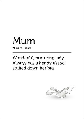 Definition of a Mum Mother's Day Card