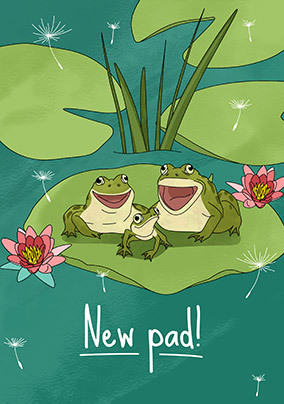 New Pad 3 Frogs New Home Card