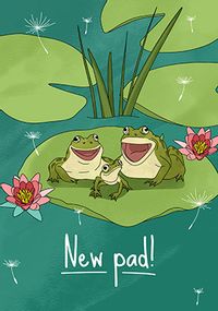 New Pad 3 Frogs New Home Card