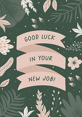 Pink Floral Good Luck Card