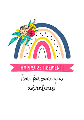 Rainbow New Adventures Retirement Card