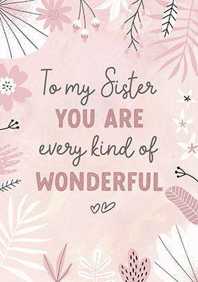 My Wonderful Sister Card