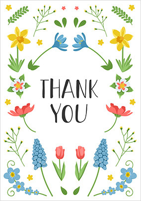 Thank You Floral Pattern Card