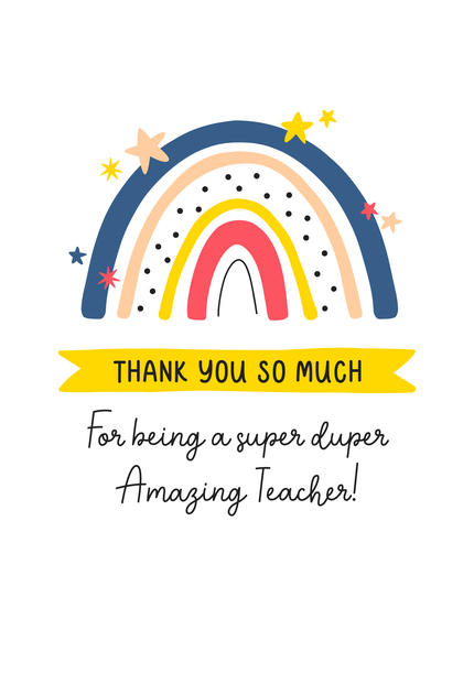 Rainbow Teacher Thank You Card