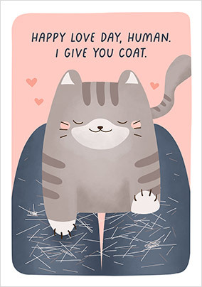 Give You Coat Cat Valentine's Day Card