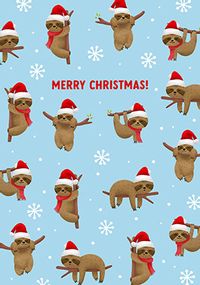 Sloths Cute Christmas Card