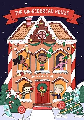 Gin-gerbread House Cute Christmas Card