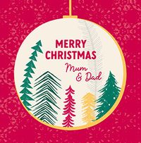Merry Christmas Mum & Dad Bauble Card