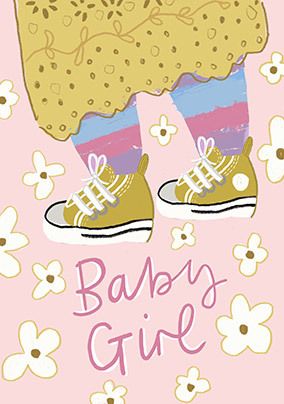 Baby Girl Shoes New Baby Card